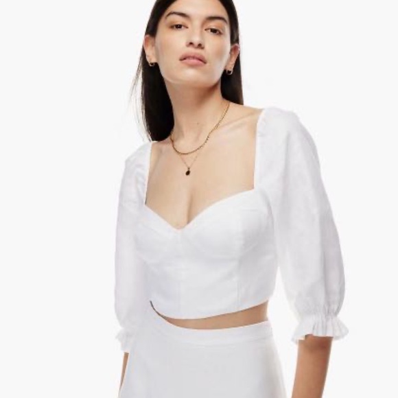 Aritzia Tops - Aritzia Wilfred Vilette Linen Blouse in White, size Medium